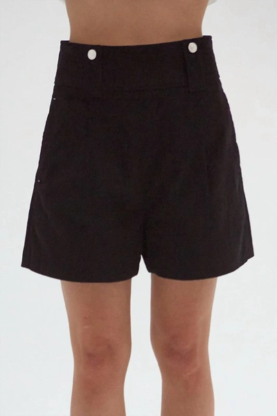 Crescent Stevie High Waisted Corduroy Shorts In Black