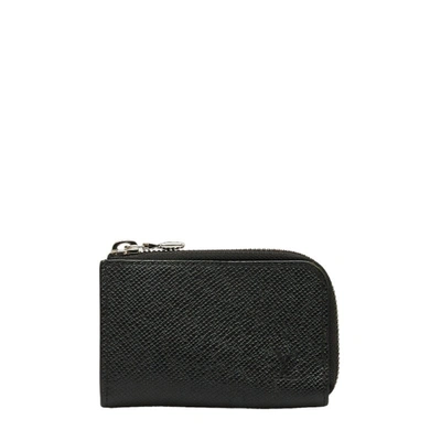Pre-owned Louis Vuitton Coin Purse Leather Wallet () In Black