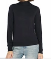 Minnie Rose Supima Cotton Cashmere Long Sleeve Turtleneck In Black