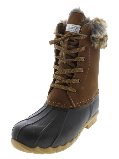 Sporto Agnes Womens Leather Waterproof Pac Boots In Brown