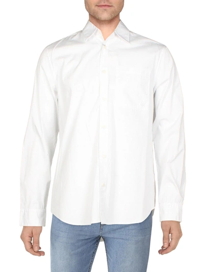 Calvin Klein Mens Point-collar Pocket Button-down Shirt In White