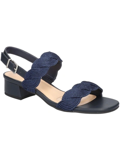 Easy Street Charee Womens Woven Open Toe Heels In Blue