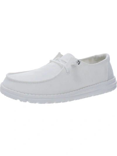 Hey Dude Women's Wendy Slub Canvas Casual Moccasin Sneakers From Finish Line In White
