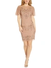 ADRIANNA PAPELL WOMENS SEQUIN MINI COCKTAIL AND PARTY DRESS