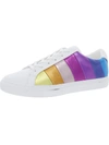 Kurt Geiger Lane Metallic-stripe Leather Trainers In Black