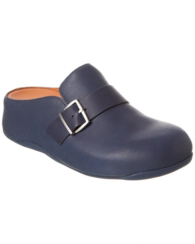 Fitflop Shuv Leather Mule In Blue