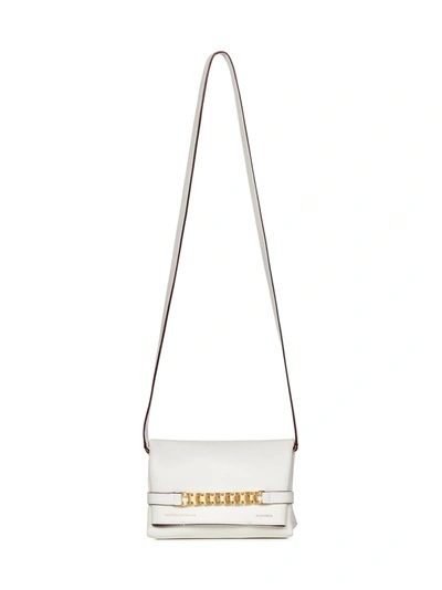 Victoria Beckham Clutch Mini Chain Pouch With Long Strap  In Bianco