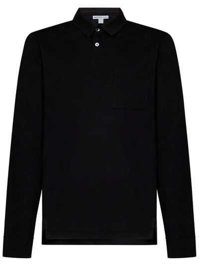 James Perse Polo Shirt In Nero