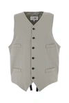 Mm6 Maison Margiela V-neck Padded Waistcoat In Grey