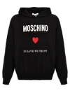 Moschino Couture In Love We Trust Hooded Sweatshirt In Black
