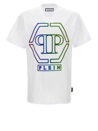 Philipp Plein Rhinestone Logo T-shirt In White