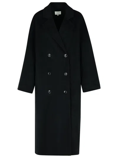 797 LOULOU STUDIO 'BORNEO' BLACK WOOL BLEND COAT