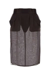 Saint Laurent Gonna In Seta Marrone Donna In Brown