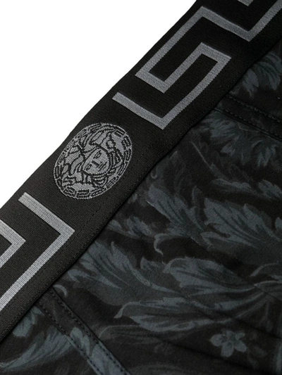 Versace Slip Barocco Monocrome In 5b050-black+grey