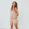 Lunya Washable Silk Romper In Otium Tan