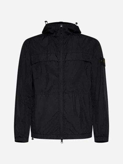 Stone Island Lightweight Hooded Jacket In Black