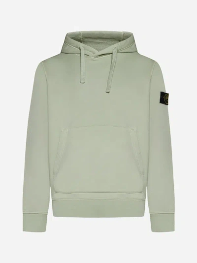 Stone Island Garment-dyed Cotton-jersey Hoodie In Pistachio