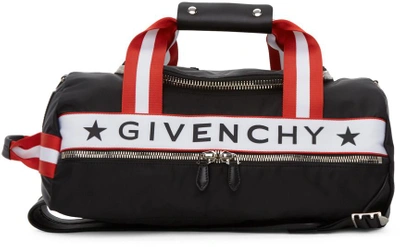 Givenchy Black & Red Logo Webbing Backpack In Multi