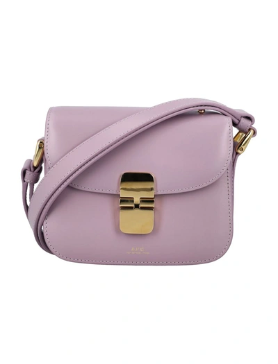Apc Mini Grace Leather Shoulder Bag In Purple