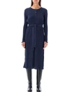 Apc Sandy Ribbed Cotton Midi Dress In Dark Navy