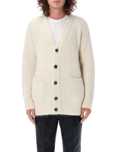 Ami Alexandre Mattiussi Ami Paris Cardigan In Ivory