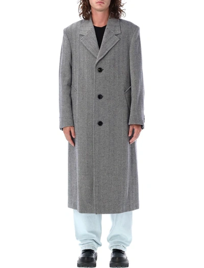 Ami Alexandre Mattiussi Coat Ami Paris Men In Grey