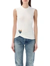 Ambush Cut Out Hearts White Top In White