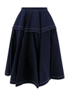 Bottega Veneta Tech Nylon Midi Circle Skirt In Blue