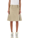 Burberry High-waisted A-line Skirt Pleated Design In Hunter