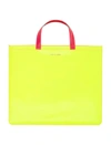 Comme Des Garçons Bold Contrast Handle Tote Bag In Yellow/orange