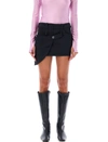 Coperni Wrap-effect Layered Recycled Woven Mini Skirt In Black