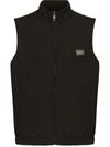Dolce & Gabbana Logo-plaque Reversible Gilet In Black