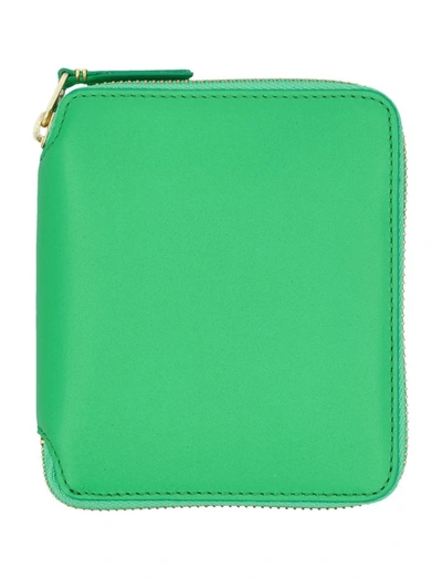 Comme Des Garçons Classic Zip Around Square Wallet In Green