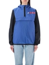 Comme Des Garçons Play X Kway Logo-print Hooded Jacket In Blue Black