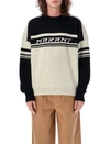 Isabel Marant Two-tone 'colby' Wool Blend Sweater In Black