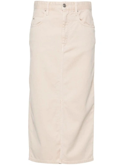 Isabel Marant Tilauria Denim Midi Skirt In White