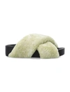 Jil Sander Shearling Cross-over Sandals In Utility