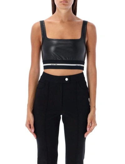 Helmut Lang Faux Leather Top In Black