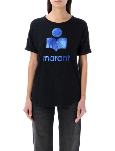 Isabel Marant Étoile Koldi Logo Printed T In Black/blue