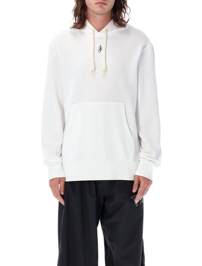 Jw Anderson Anchor-embroidered Hoodie In White