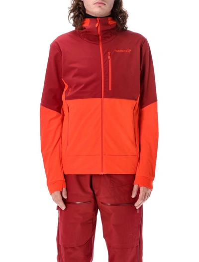 Norrøna Lofoten Hiloflex200 Hood In Orange/burgundy