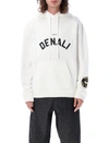 Oamc Denali Graphic Hoodie With Front Kangaroo Pocket In Off White