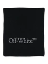 Off-white Bookish Logo-knit Wool Scarf Accessories In Black/silver