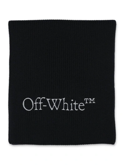 Off-white Bookish Knit Scarf In Black