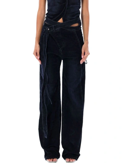 Ottolinger Signature Wrap Jeans In Midnight Blue