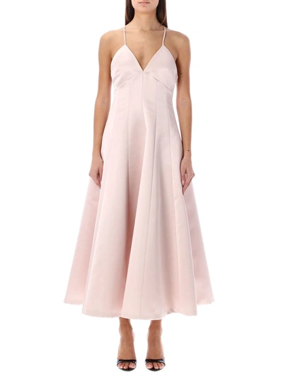 Philosophy Di Lorenzo Serafini Flared Duchess-satin Midi Dress In Pink
