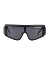 Retrosuperfuture Zed Rectangular Sunglasses Thick Temples In Black