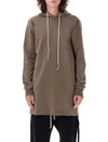 Rick Owens Drkshdw Oversized Longline Hoodie Drawstring Hood In Dust