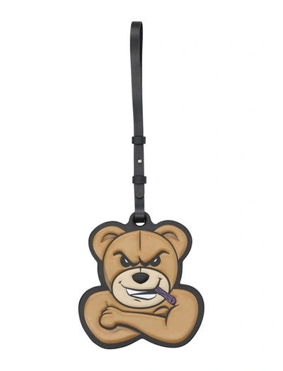 Moncler Genius Bear Patch Keyring In Brown