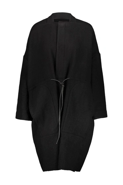 Rick Owens Sail Virgin-wool Coat In Black